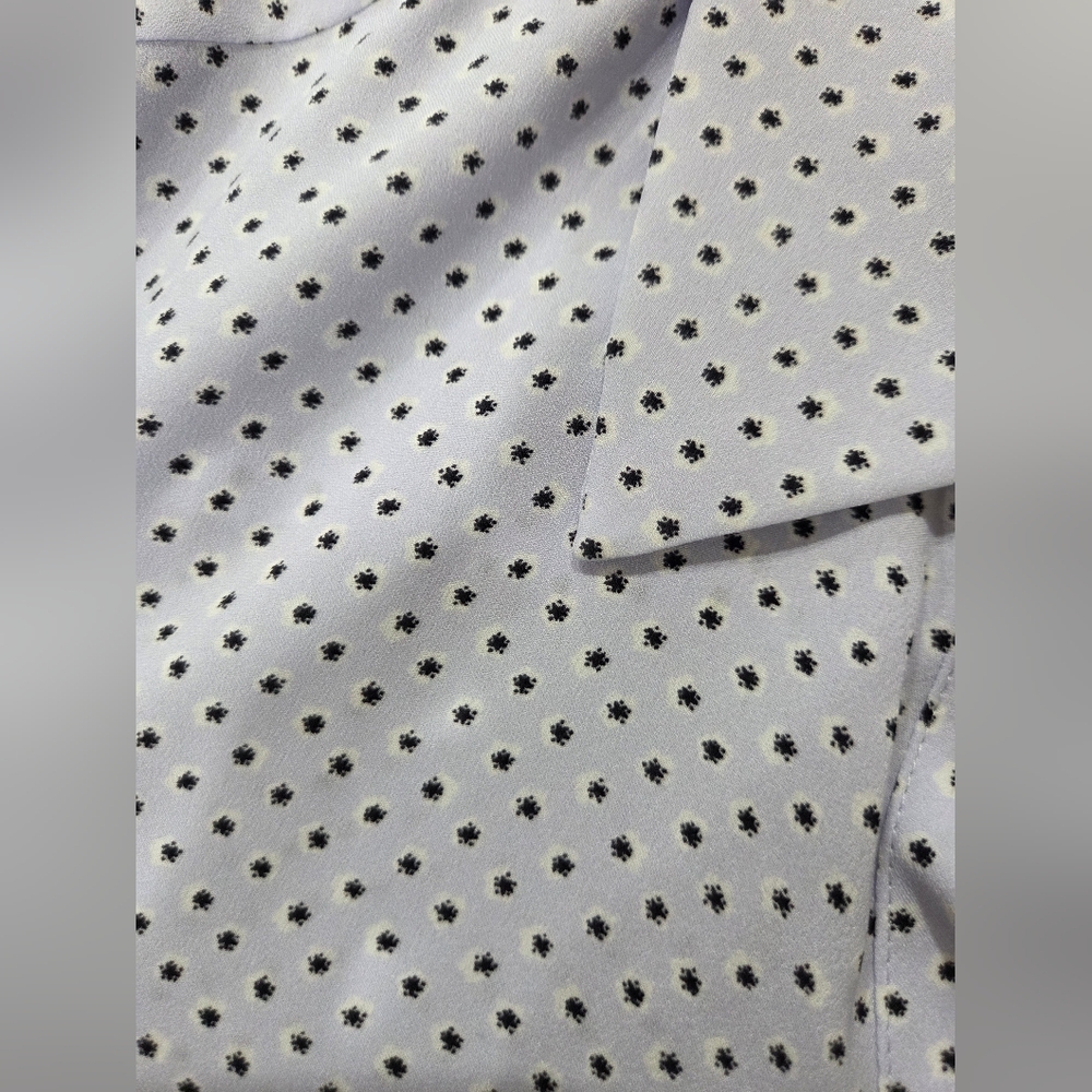 Ann Taylor Light Purple With Black Dot Print Blouse - Size XL - Picture 4 of 5